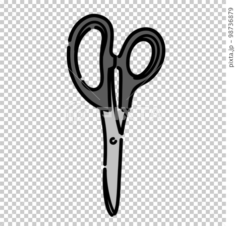 持ち手が黒のハサミのイラスト 98736879