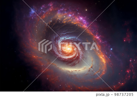 Space and glowing nebula background.  Ai generated. 98737205
