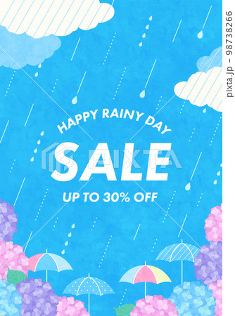 雨の日のセールバナーのデザインテンプレート(ベクターイラスト背景) 98738266