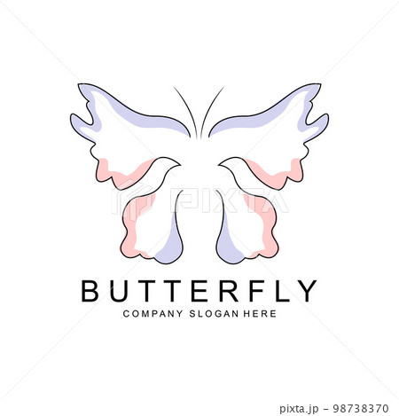 Butterfly Logo Design, Beautiful Flying Animal, Company Brand Icon Illustration, Screen Printing, Salon 98738370