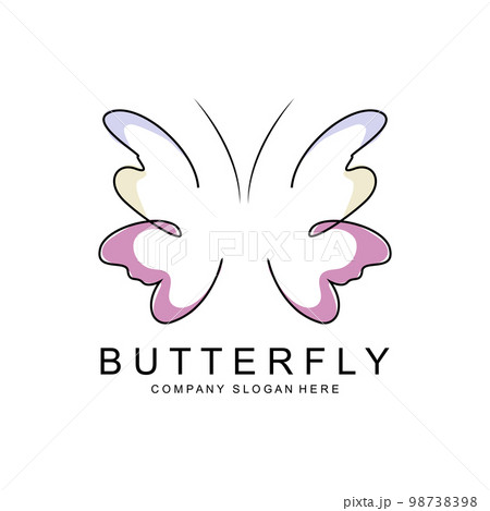 Butterfly Logo Design, Beautiful Flying Animal, Company Brand Icon Illustration, Screen Printing, Salon 98738398