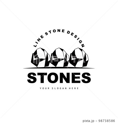 Stone Logo, Vector Stone Modern With Geometry Line Style, Design For Aesthetic Decoration, Brand Modern Product, Simple Icon Abstract Aesthetic Geometry Line 98738586