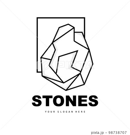 Stone Logo, Vector Stone Modern With Geometry Line Style, Design For Aesthetic Decoration, Brand Modern Product, Simple Icon Abstract Aesthetic Geometry Line 98738707