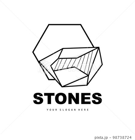Stone Logo, Vector Stone Modern With Geometry Line Style, Design For Aesthetic Decoration, Brand Modern Product, Simple Icon Abstract Aesthetic Geometry Line 98738724