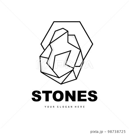 Stone Logo, Vector Stone Modern With Geometry Line Style, Design For Aesthetic Decoration, Brand Modern Product, Simple Icon Abstract Aesthetic Geometry Line 98738725