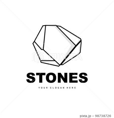 Stone Logo, Vector Stone Modern With Geometry Line Style, Design For Aesthetic Decoration, Brand Modern Product, Simple Icon Abstract Aesthetic Geometry Line 98738726