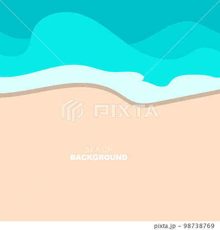 Beach Background, Beach Scene Design With Sand and Ocean Waves, Template Icon Vector Illustration Beach Background, Beach Scene Design With Sand and Ocean Waves, Template Icon Vector Illustration 98738769