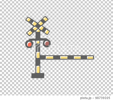Cute hand drawn style illustration of railroad crossing 98739105