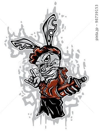 Cartoon rabbit hip hop graffiti 98739153
