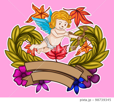 Cupids are shooting the arrow of love 98739345