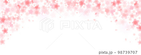 ふんわり華やか桜フレームデザイン、バナー 98739707