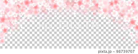 ふんわり華やか桜フレームデザイン、バナー 98739707