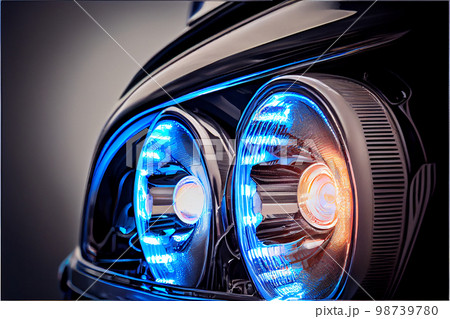 Police car lights in night time Police car lights in night time 98739780