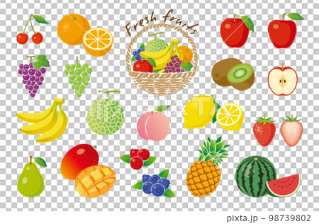 果物　フルーツ　イラスト　アイコンセット 98739802
