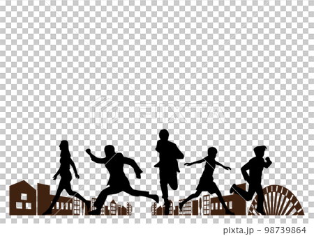 街中を走る人 98739864