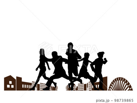 街中を走る人 98739865