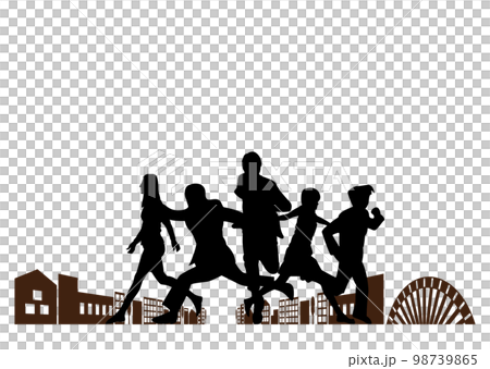 街中を走る人 98739865