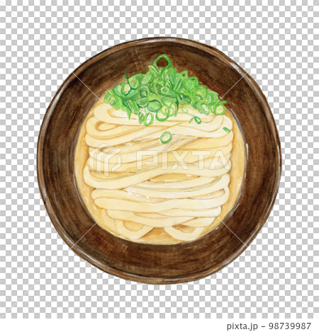 手繪水彩插圖,描繪了美味的烏龍麵(日本料理) 手繪水彩插圖,描繪了美味的烏龍麵(日本料理) 98739987