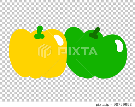 かわいいパプリカ/手描きイラスト素材 かわいいパプリカ/手描きイラスト素材 98739998