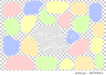 パステルカラーのゆるいふにゃふにゃフレームセット 98740031