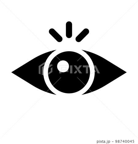 パッと開いている目のシルエットアイコン。ベクター。 パッと開いている目のシルエットアイコン。ベクター。 98740045