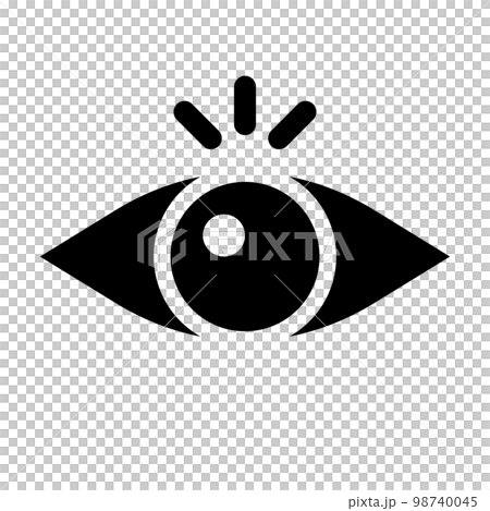 パッと開いている目のシルエットアイコン。ベクター。 パッと開いている目のシルエットアイコン。ベクター。 98740045