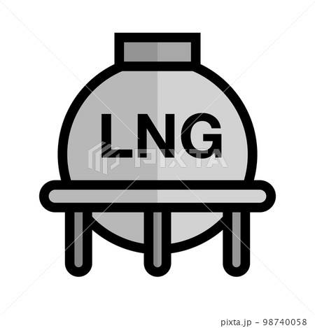 LNGタンク。エネルギータンク。ベクター。 98740058