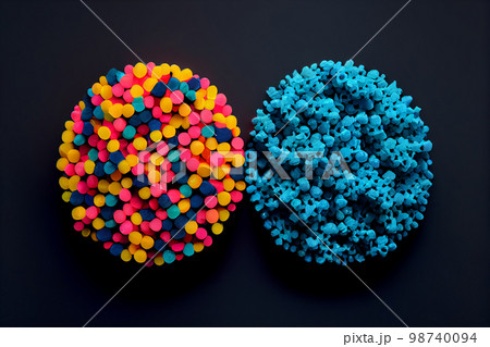 Crushed plastic granules for recycling. Plastic crusher. Recycled plastic with mixed colors. The concept of recycled plastic used 98740094