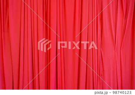 Red silk curtains decoration design for scene backdrop or background Red silk curtains decoration design for scene backdrop or background 98740123