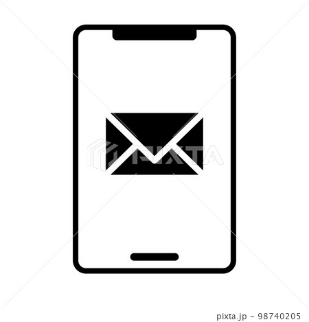 メール画面のスマートフォンアイコン。お問い合わせ。ベクター。 98740205