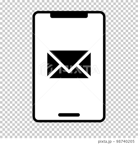 メール画面のスマートフォンアイコン。お問い合わせ。ベクター。 98740205