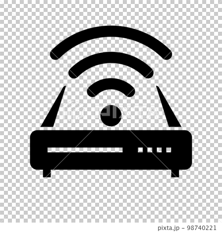 インターネット無線ワイヤレスのルーターアイコン。ベクター。 98740221