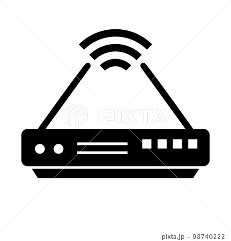 無線ルーターのシルエットアイコン。インターネットWi-Fi。ベクター。 98740222