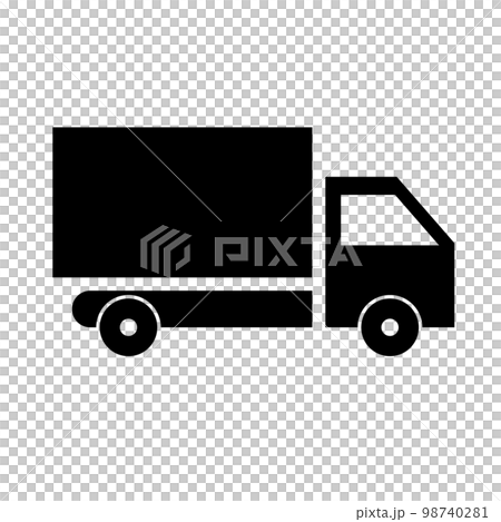 小型トラックシルエットアイコン。荷物の配送。ベクター。 98740281