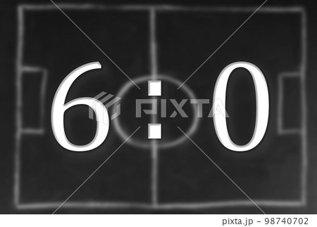 scoreboard with a score of 6:0. symbol of team sports scoreboard with a score of 6:0. symbol of team sports 98740702