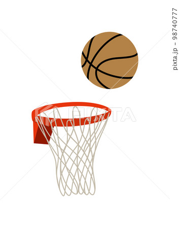 バスケットボールとバスケットゴールのナチュラルなストップモーションイラスト ベクター 98740777