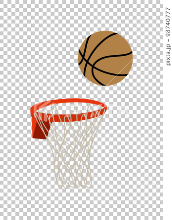 Basketball and basket goal natural stop motion illustration vector 98740777