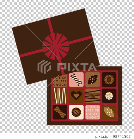 ギフトボックス入りチョコレートのイラスト 98741502