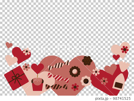 ハートマークとお菓子とプレゼント 98741525