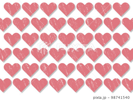 手書きのピンクのハートの模様イラスト 98741540