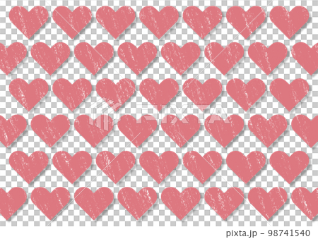 手書きのピンクのハートの模様イラスト 98741540
