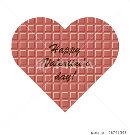 バレンタイン ピンクのハート型の板チョコレート バレンタイン ピンクのハート型の板チョコレート 98741543