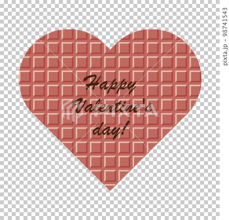 バレンタイン ピンクのハート型の板チョコレート バレンタイン ピンクのハート型の板チョコレート 98741543