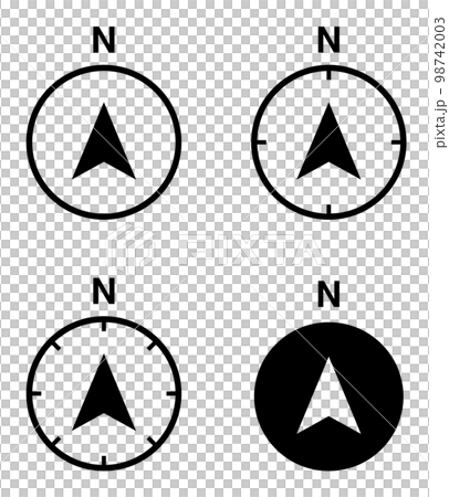 方位の矢印アイコン　コンパス 98742003