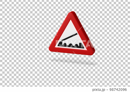 traffic sign, 3d render. mobile bridge. highway traffic code. traffic sign, 3d render. mobile bridge. highway traffic code. 98742096