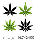 Marijuana leaf or cannabis leaf weed icons 98742455
