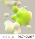 3D floating green cells on gray background. 98742867