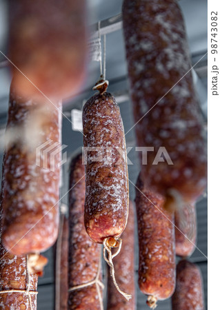 Mold on the dry salami Mold on the dry salami 98743082