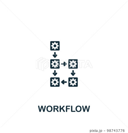 Workflow icon. Monochrome simple sign from collaboration collection. Workflow icon for logo, templates, web design and infographics. 98743776