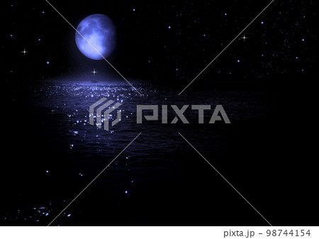 The moon in the night skyのイラスト素材 [98744154] - PIXTA